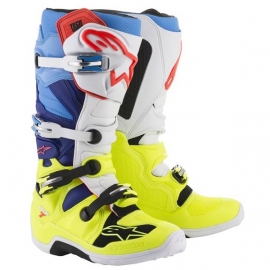 ALPINESTARS TECH 7 Giallo Fluo Blu Stivale Motocross Enduro Quad