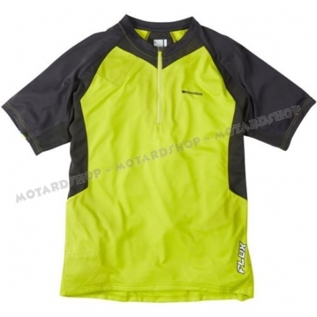 Maglietta Manica Corta Mountain Bike Enduro Madison Flux Capacity Nero Giallo Fluo