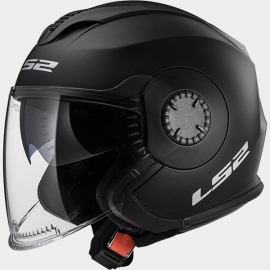 Casco jet LS2 OF570 Verso Solid Nero opaco Doppia visiera Moto Scooter