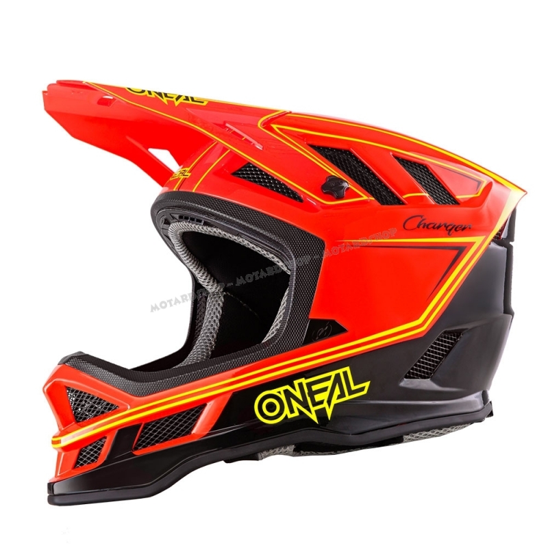 O'NEAL Casco BLADE CHARGER rosso neon Downhill Enduro Mtb Dh