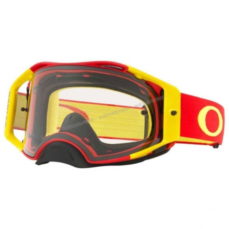 Oakley Airbrake MX red yellow lente chiara maschera Motocross Enduro Mtb