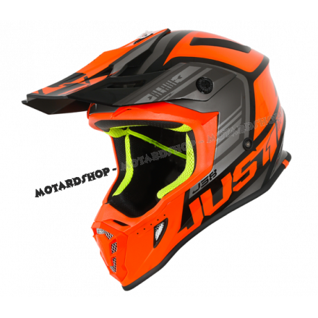 Casco Motocross Just1 J38 BLADE ORANGE BLACK Enduro Quad Supermotard