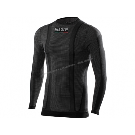 SIX2 MAGLIA MANICA LUNGA  Carbon Underwear nera carbon 