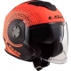 Casco jet LS2 OF570 Verso SPIN orange fluo matt Doppia visiera Moto Scooter