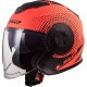 Casco jet LS2 OF570 Verso SPIN orange fluo matt Doppia visiera Moto Scooter