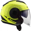 Casco jet LS2 OF570 Verso SPIN YELLOW fluo matt Doppia visiera Moto Scooter