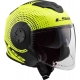 Casco jet LS2 OF570 Verso SPIN YELLOW fluo matt Doppia visiera Moto Scooter