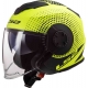 Casco jet LS2 OF570 Verso SPIN YELLOW fluo matt Doppia visiera Moto Scooter