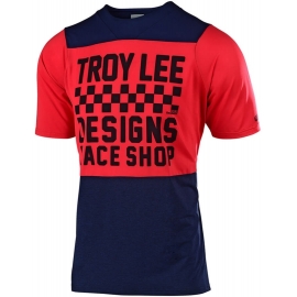 TROY LEE DESIGNS SKYLINE CHECKERS navy red  maglia manica corta MTB DH ENDURO