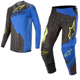 Completo motocross Alpinestars 2020 Techstar FACTORY black blue yellow fluo Enduro Quad