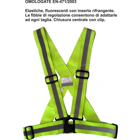 QUATTROERRE BIKE BRACES bretelle elastiche alta visibilità omologate moto scooter