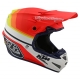 Casco Motocross TROY LEE DESIGNS SE4 ECE in compisito KTM MIRAGE bianco arancio Enduro Quad 