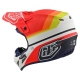 Casco Motocross TROY LEE DESIGNS SE4 ECE in compisito KTM MIRAGE bianco arancio Enduro Quad 