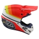 Casco Motocross TROY LEE DESIGNS SE4 ECE in compisito KTM MIRAGE bianco arancio Enduro Quad 