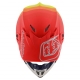 Casco Motocross TROY LEE DESIGNS SE4 ECE in compisito KTM MIRAGE bianco arancio Enduro Quad 