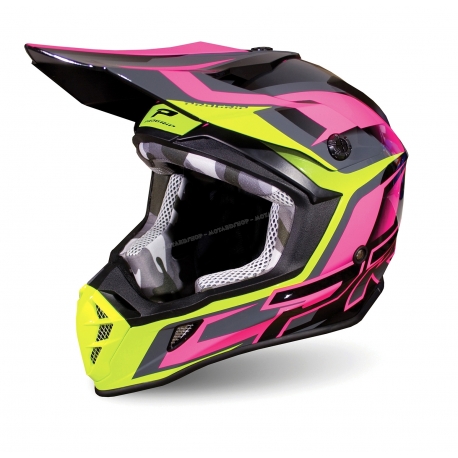  PROGRIP MX 3180 AP71 nero fuxia casco motocross enduro quad