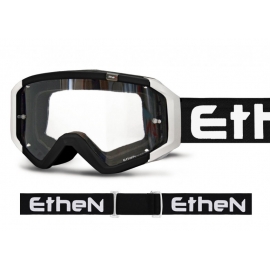 Maschera ETHEN DIRT BASIC nero lente trasparente motocross quad enduro motard