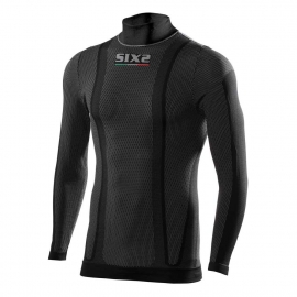 SIXS MAGLIA MANICA LUNGA LUPETTO Carbon Underwear nera carbon 