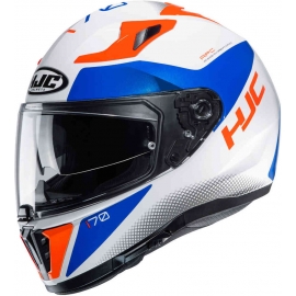 Casco integrale HJC i70 TAS bianco blu red moto da strada scooter