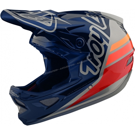 Casco TROY LEE DESIGNS D3 FIBERLITE SILHOUETTE navy silver dh enduro mtb