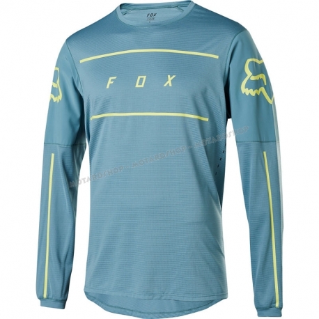Maglia manica lunga FOX FLEXAIR FINE LINE collezione 2020 azzurra Downhill ENDURO MTB