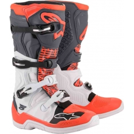 ALPINESTARS TECH 5  bianco grigio rosso fluo motocross enduro quad