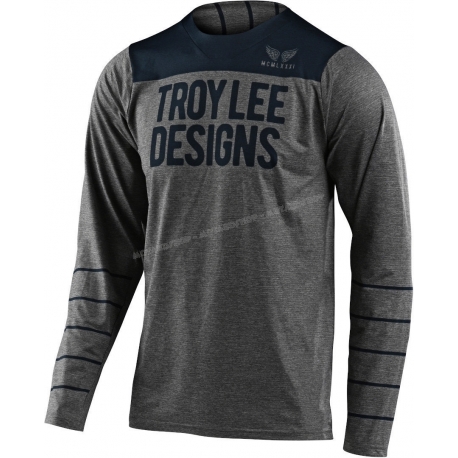 TROY LEE DESIGNS SKYLINE PINSTR grigio blu maglia manica lunga MTB DH ENDURO