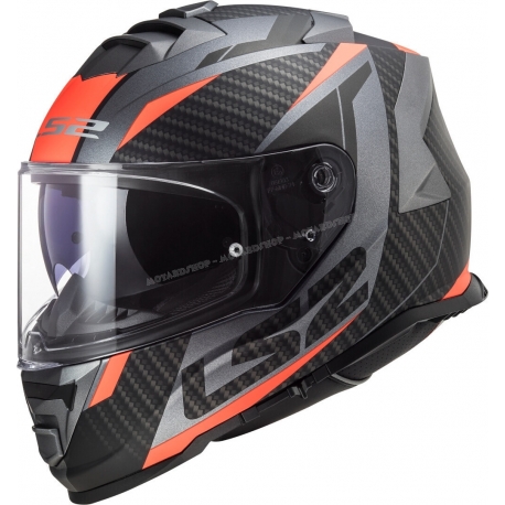 Casco LS2 FF800 STORM RACER matt titanium fluo orange moto da strada scooter