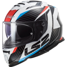 Casco LS2 FF800 STORM RACER rosso e blu moto da strada scooter