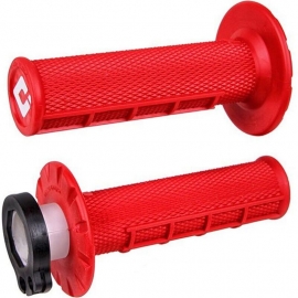 ODI Manopole Lock On V2 Half Waffle 2/4 T Rosso motocross enduro quad