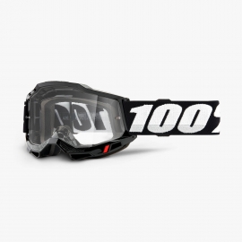 Maschera 100% ACCURI 2 OTG nera lente trasparente Motocross Enduro Mtb