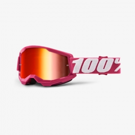 Maschera 100% STRATA 2 FLETCHER lente specchiata rossa Motocross Enduro Mtb