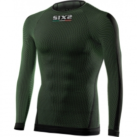SIX2 MAGLIA MANICA LUNGA  Carbon verde Underwear nera carbon 