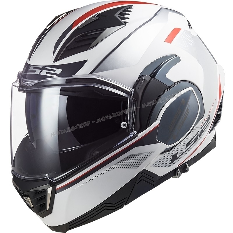 Casco Modulare Apribile LS2 FF900 Valiant II HUB bianco e argento Moto  Scooter