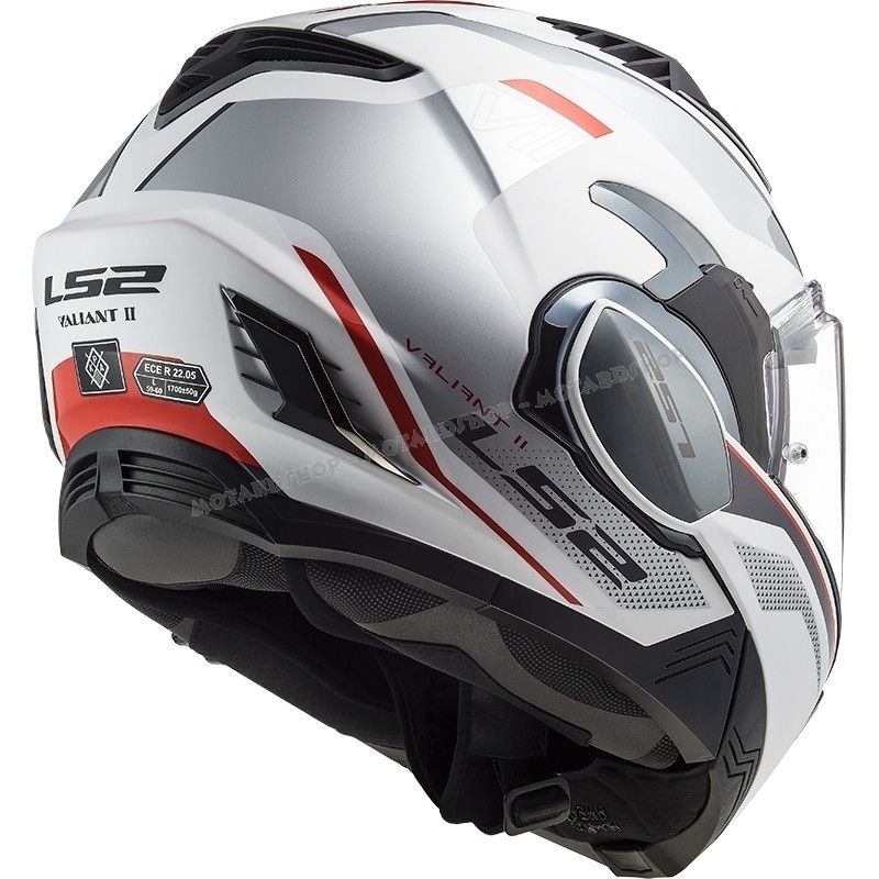 Casco Modulare Apribile LS2 FF900 Valiant II HUB bianco e argento Moto  Scooter