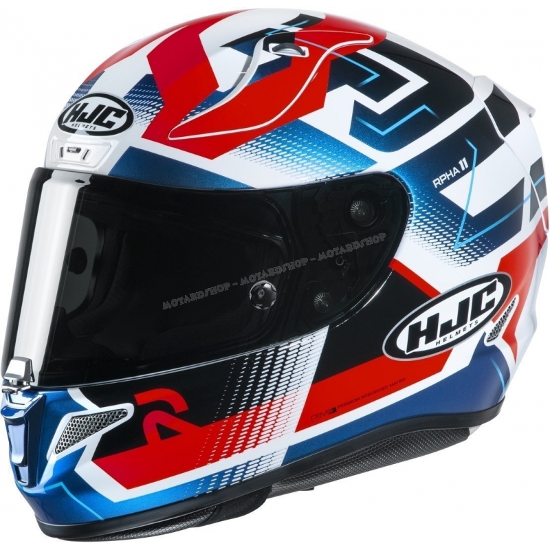 Casco integrale HJC RPHA11 NECTUS bianco blu rosso moto da strada
