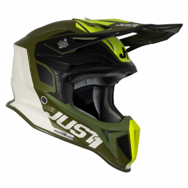 Casco Just1 J18 MIPS PULSAR LIM. EDITION ARMY verde nero bianco motocross Enduro Quad Supermotard