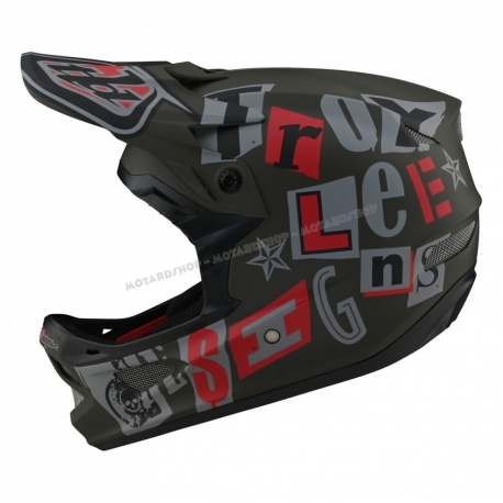 Casco D3 FIBERLITE TROY LEE DESIGNS ANARCHY VERDE OLIVA  Enduro Downhill Mtb