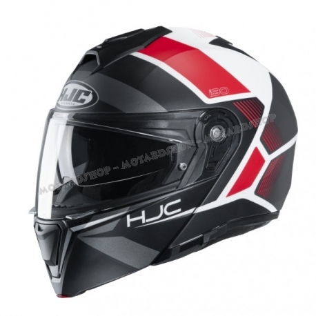 Casco integrale HJC i90 MODULARE HOLLEN nero rosso e bianco moto da strada  scooter