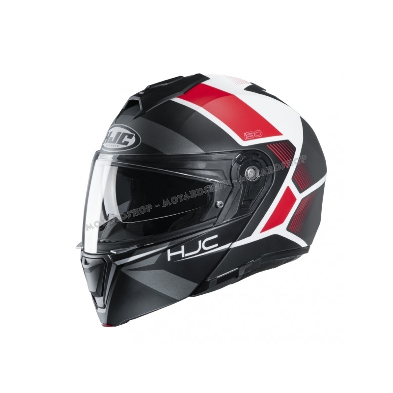 Casco integrale HJC i90 MODULARE HOLLEN nero rosso e bianco moto da strada  scooter