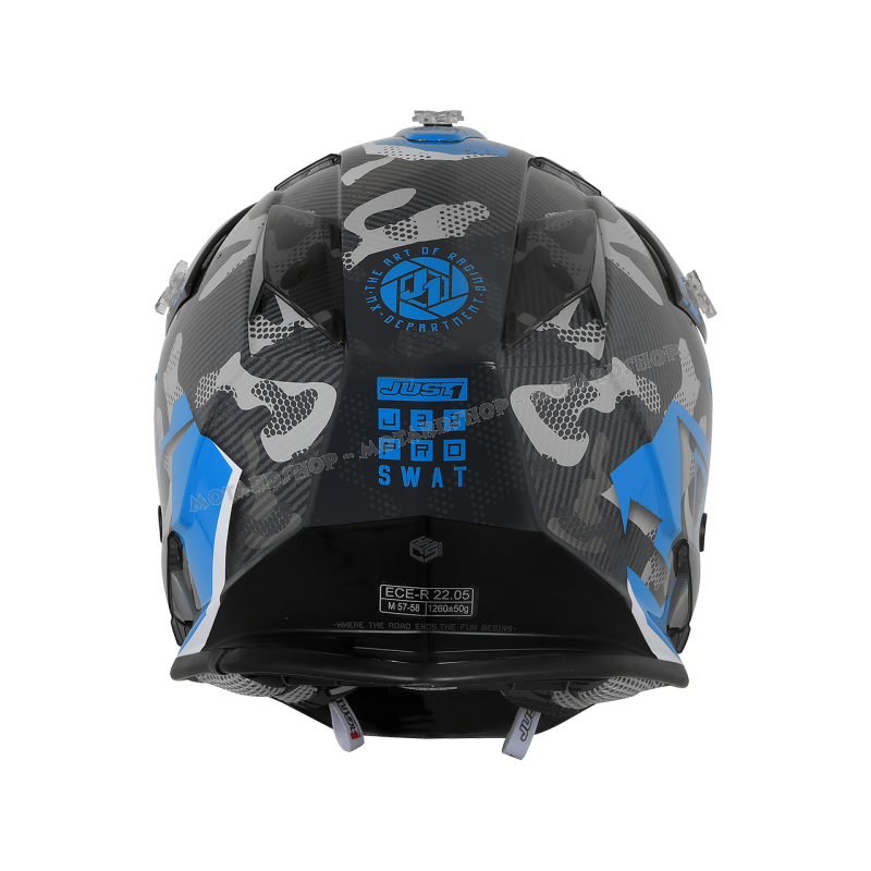 Casco Just1 J32 PRO SWAT BAMBINO camo blu fluo motocross Enduro Quad  Supermotard