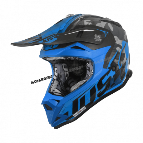 Casco Just1 J32 PRO SWAT BAMBINO camo blu fluo motocross Enduro Quad Supermotard