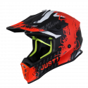 Casco Motocross Just1 J38 MASK arancione fluo nero carbon matt Enduro Quad Supermotard