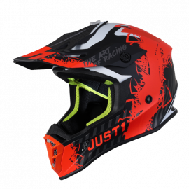 Casco Motocross Just1 J38 MASK arancione fluo nero carbon matt Enduro Quad Supermotard