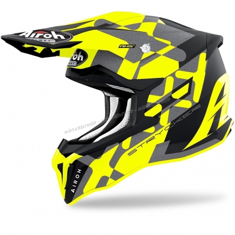 Casco AIROH STRYCKER XXX giallo fluo motocross enduro quad 