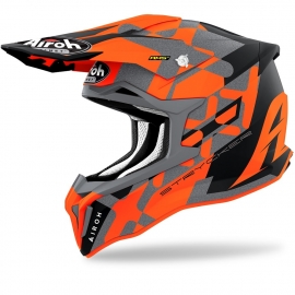 Casco AIROH STRYCKER XXX arancione fluo motocross enduro quad 