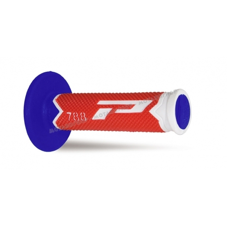 PROGRIP MANOPOLA 788 TRIPLA MESCOLA bianco rosso blu motocross enduro quad