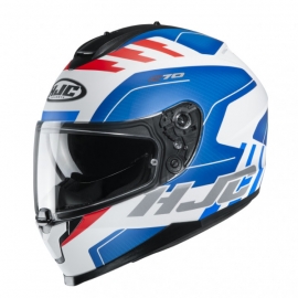 Casco integrale HJC C70 KORO blu bianco rosso moto da strada scooter