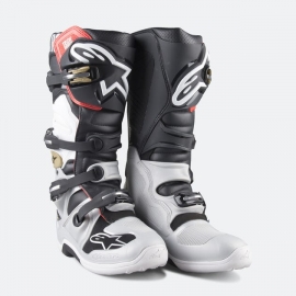 ALPINESTARS TECH 7 stivale nero argento bianco e oro motocross enduro quad