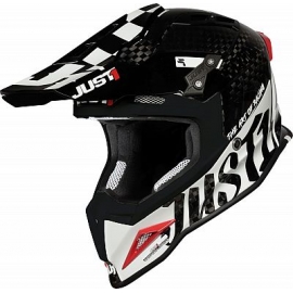Casco Motocross in Carbonio Just1 J12 VECTOR Carbon White Yellow Enduro Quad Supermotard
